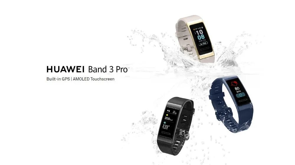 Смарт браслет Huawei Band 3 Pro с металлическим корпусом полноцветный Amoled дисплей