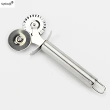 Нержавеющая сталь двойной ролик для пиццы Ножи нарезка выпечки паста обрезчик теста круглая варочная поверхность кружева колеса Кухня инструменты B