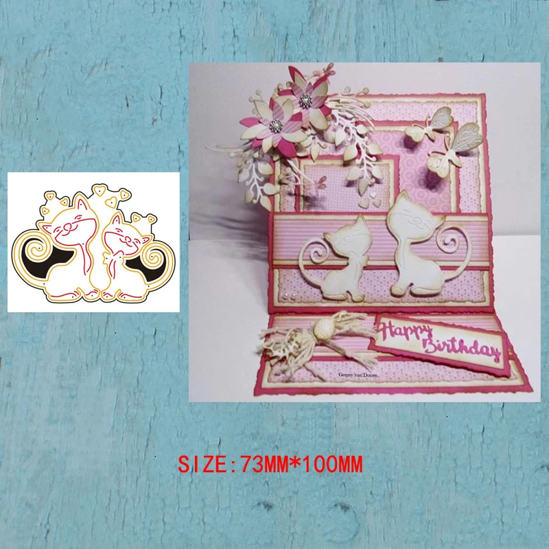 

LLove CCraft Metal Cutting Dies Cat in love for DIY Scrapbook Album Paper Card Decorative Craft Embossing Die 2019 NEW