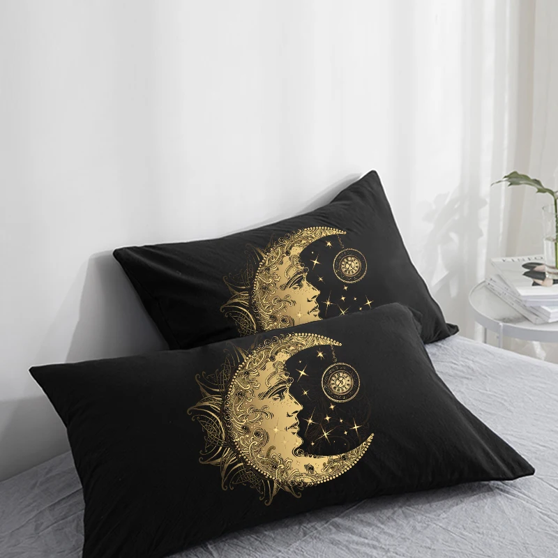 Funda de almohada personalizada, 50x70/75/80 70x70,3D HD, negra, 2 uds.,  funda de almohada decorativa, carpa dorada, ropa de cama, envío directo -  AliExpress