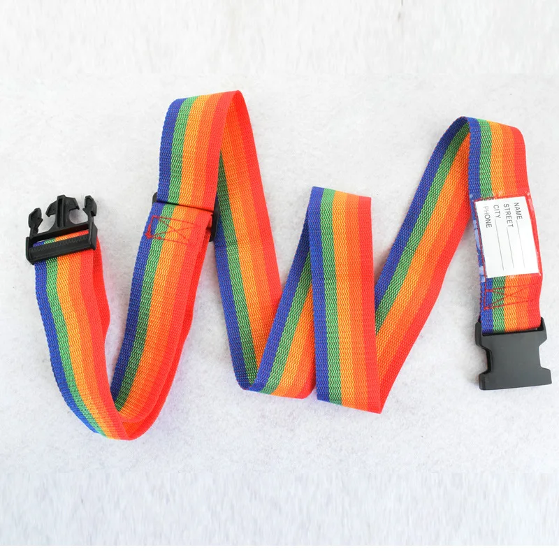 Travel Luggage Baggage Bag Security Dial Lock Belt Suitcase Rainbow Strap