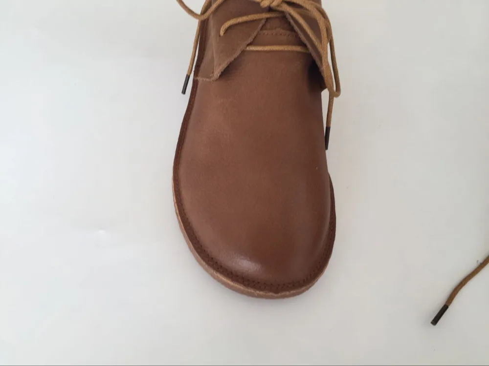 Zapatos Estilo Retro With nuevo Arte Hecho camel Botas Puro A De Velvet Occidental Mano Cuero Niña Careaymade Mori 2019 Camel Genuino WtPZZ0