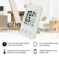 FanJu Wall Clock Digital Thermometer Hygrometer Meter Modern Design Weather Station Electronic Clocks 2