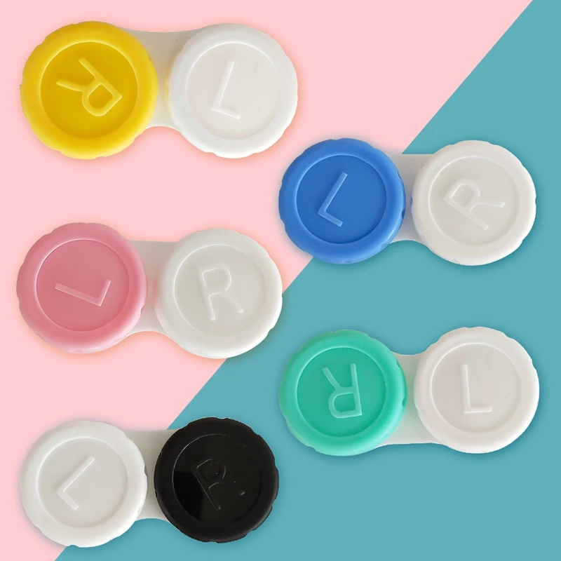 Футляры L + R контейнер для хранения замачивания коробка косметических контактных