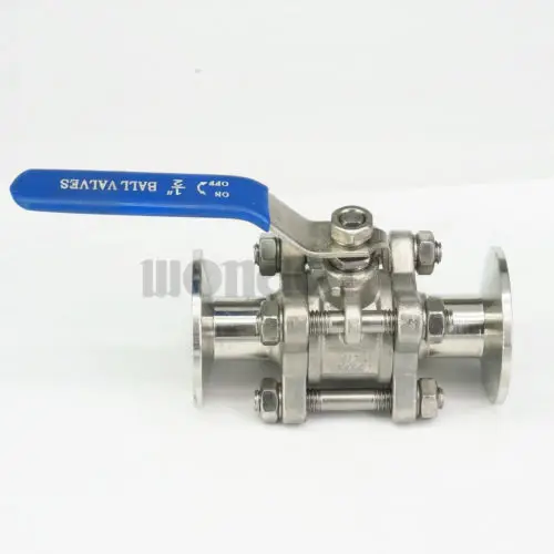 Подходит для 19 мм 3/4 &quotтрубы OD 1 5&quot Tri Clamp SS304 нержавеющая сталь 3 Piece Шаровой