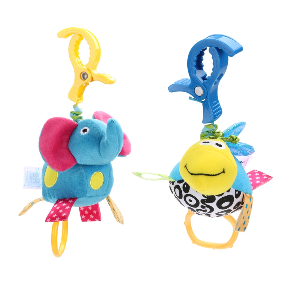 Baby Crib Stroller Rattle Bell font b Toy b font Cartoon Soft Animal Elephant Turtle Shape
