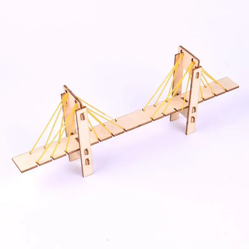 Handmade Cable Stayed Bridge DIY 3D Puzzles Kids Science Toys Birthday Gifts 
