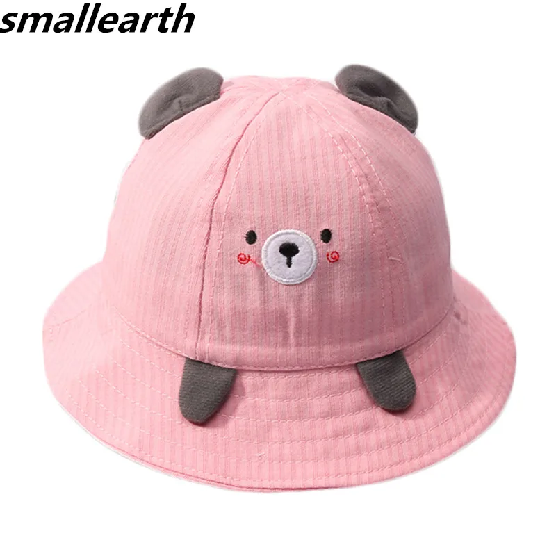 

2019 New Spring Summer Baby Girls Hat Cartoon Bear Children Sun Hats Cotton Baby Boys Bucket Hats Cute Kids Brim Beach Sun Cap