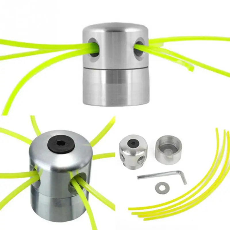 Aluminum Grass Trimmer Head With 4 Lines Brush Cutter Head Lawn Mower Accessories Cutting Line Head for Strimmer Replacement