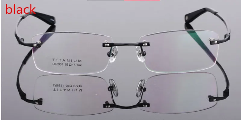 Без оправы, высококачественные роскошные титановые деловые очки без оправы, широкие очки для большого лица, мужские Оптические очки для близорукости, для чтения, Armacao de oculos