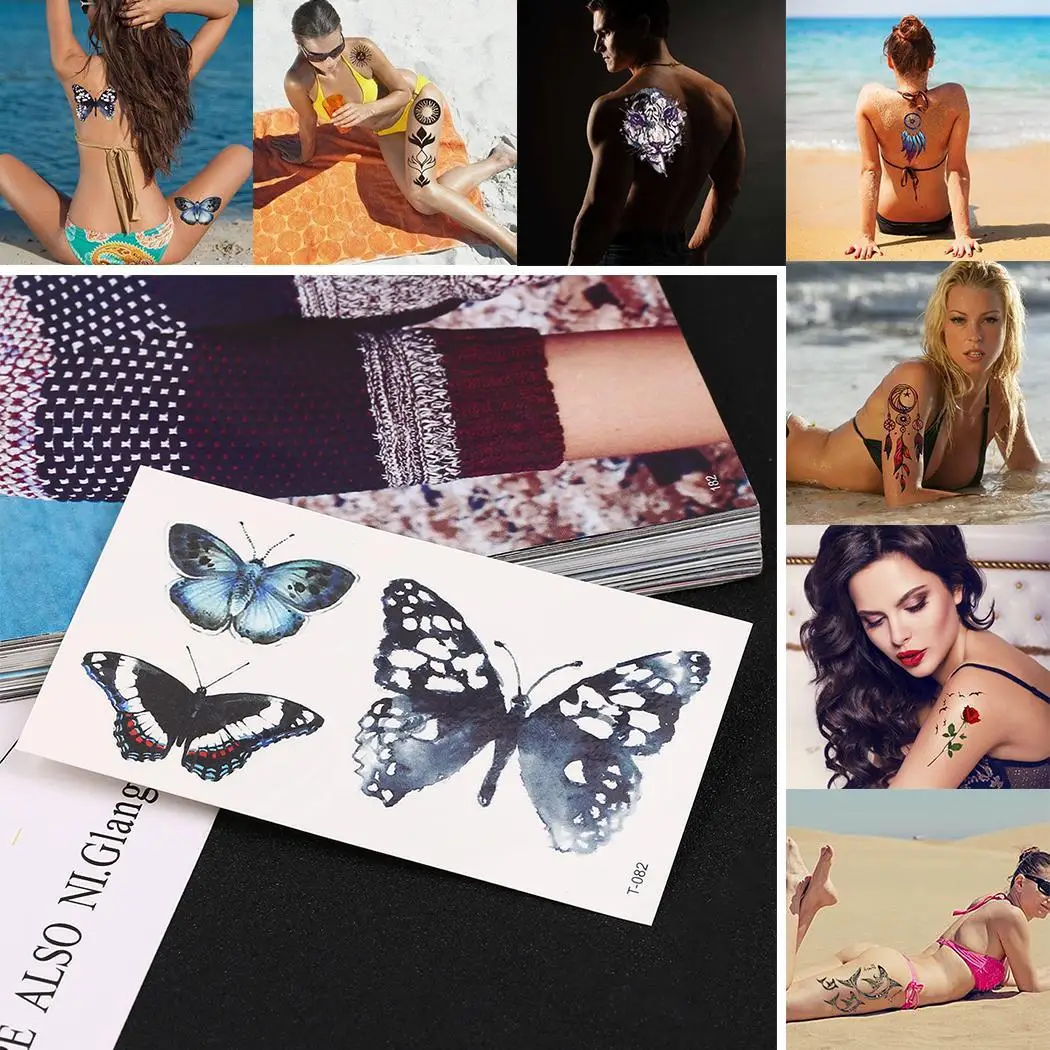 

colorful design Waterproof Tattoo Stickers Body Butterfly Dream Sheet Catcher Flower Temporary Safe and non-toxic Tattoo Sticker