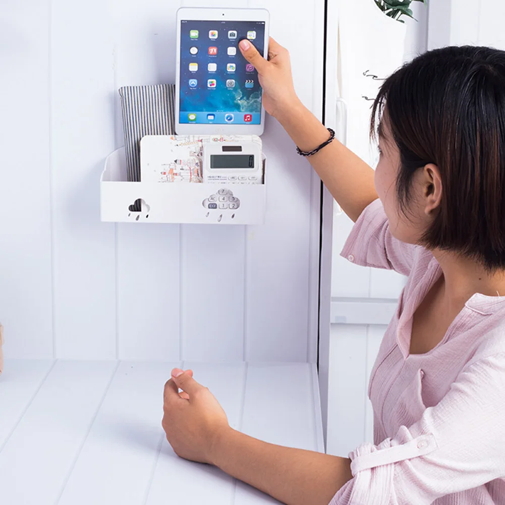 

Convenient Bedside Shelf Plastic Wall Mounted Storage Organizer Rack for Dorm Home @LS