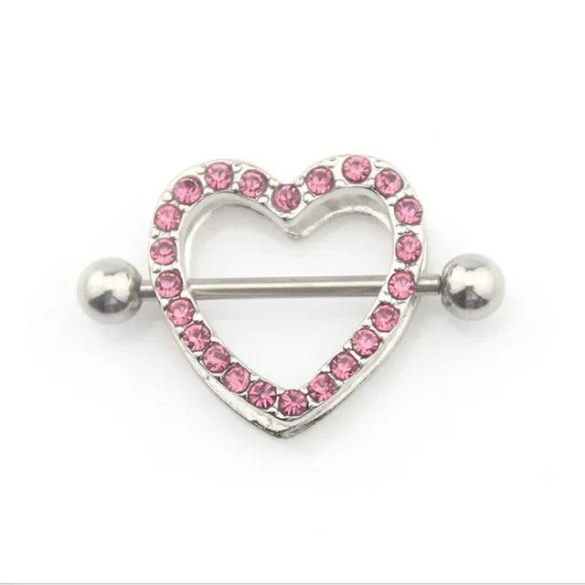 1 piece stainless steel heart nipple piercing rings women nipple sexy