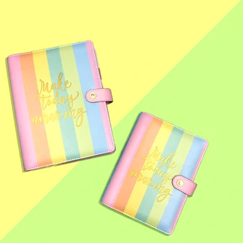 

Fromthenon Color Rainbow Leather Cover Journal Notebooks A5A6 Spiral Planner 2019 Agenda Organizer Diary Gift Stationery
