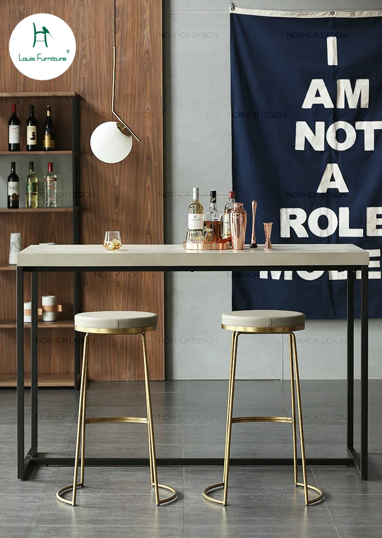 Луи Мода барный стул современный простой творческая личность бытовой барный стул стенд золотой обеденный