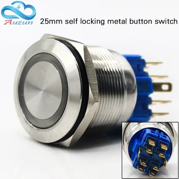 

The 25-mm metal self-locking button switch 5a2on open2, which is open 10 feet Stainless steel 6V12V24V36V48V220V