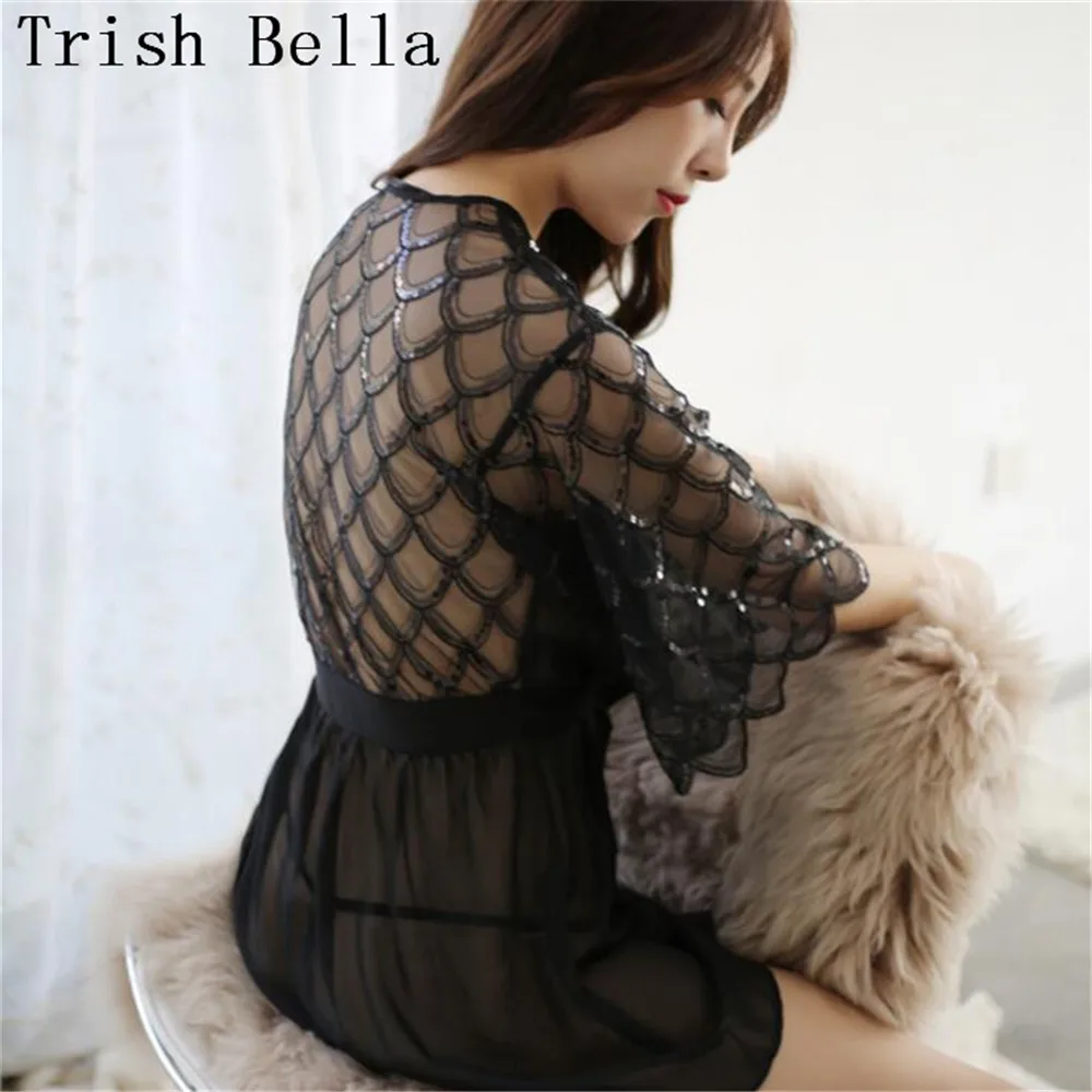 

Lace transparent Chiffon Sticky drill Cardigan binding Dew sexy lingerie erotic dress sexy underwear lenceria langerie babydoll