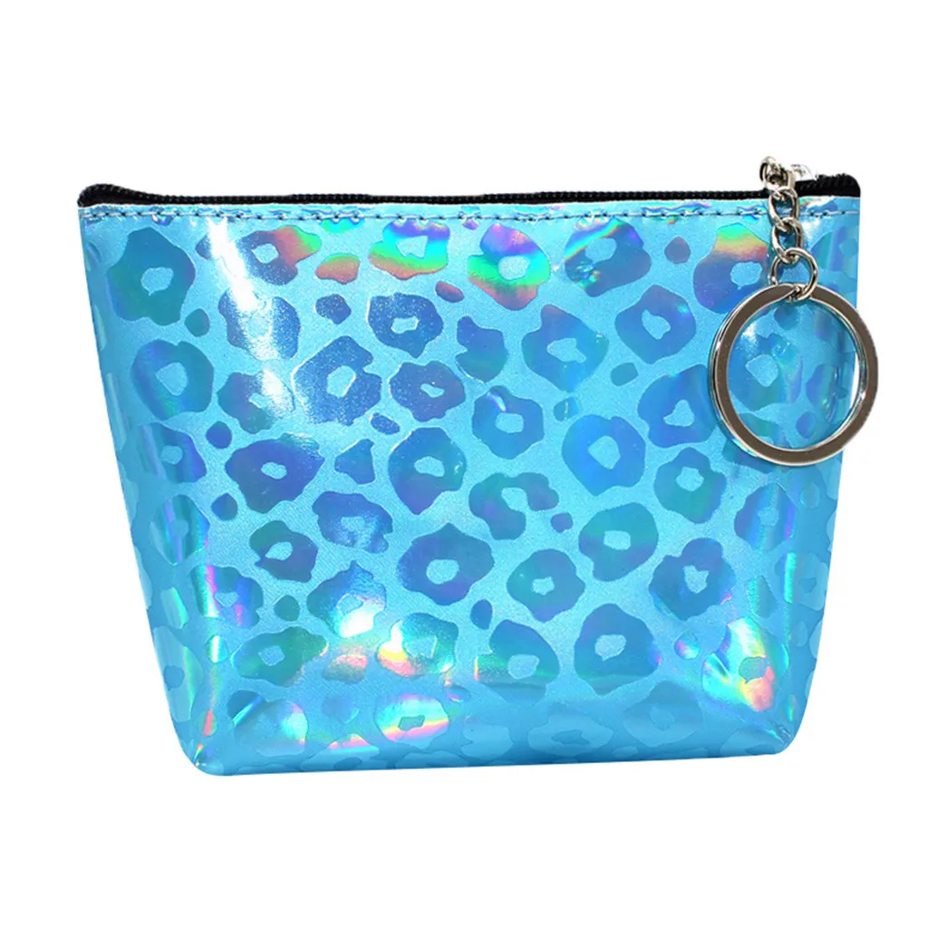 Aelicy, женские мини-кошельки, маленькая емкость, с леопардовым принтом, сумка, держатель для ключей, универсальный, на молнии, дневной клатч, светильник, кошельки, Новинка - Цвет: Blue