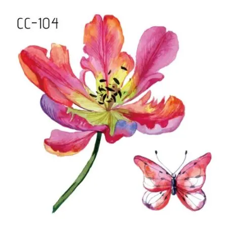 Rocooart Colorful Flowers Tattoo Stickers Petal Leaf Fake Tattoo Body Art Temporary Tattoo For Women Waterproof Tatouage Female - Цвет: CC-104