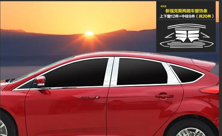304 из нержавеющей стали окна автомобиля планки для ford focus 2012 2013