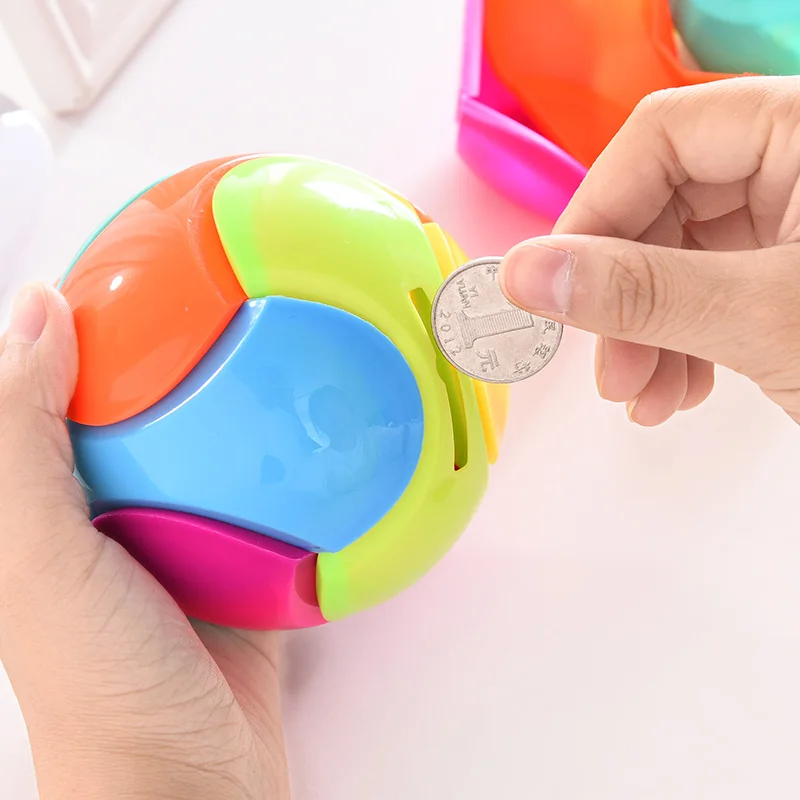 

Creative Puzzle DIY Football Shaped Money Box Assembled Saving Money Box Coin Banks Case For Kid Birthday Gifts