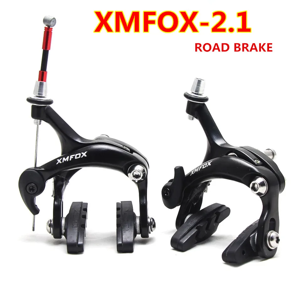 

XMFOX-AS2.1 1 piece Bicycle Brake Racing Road Dual Pivot Bike Aluminum Side Pull Caliper Brake Front Rear Brake white balck