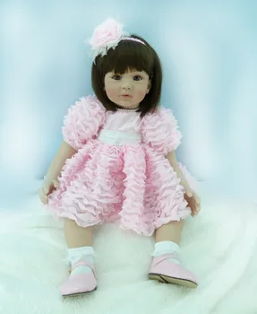 

60cm Boutique Silicone Reborn Baby Doll kids Playmate Gift For Girls 24 Inch Baby Alive Soft Toys For Bouquets Doll Bebe Reborn