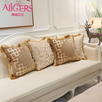 

Avigers Embroidery Velvet Tassel Cushion Cover Luxury Pillow Cover Pillow Case Geometry Home Decorative Sofa Chair Throw Pillow