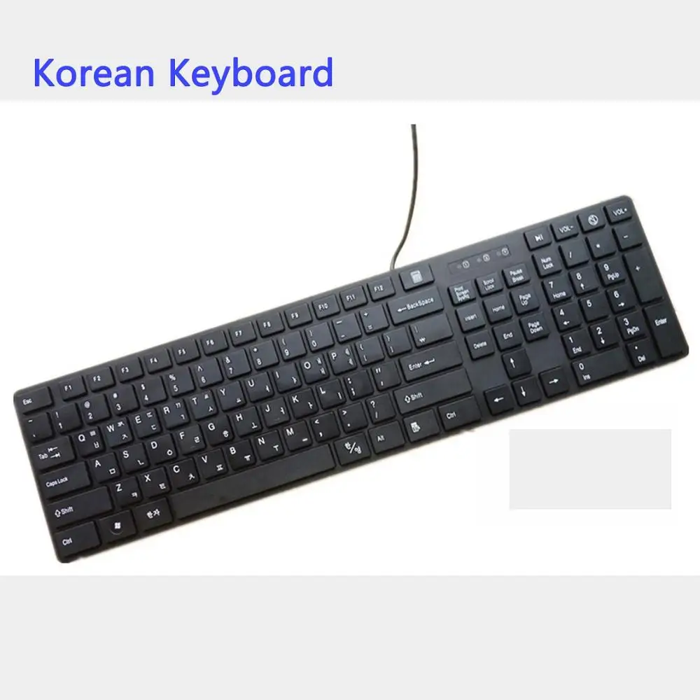Модные брендовые проводные USB клавиатуры для компьютера ПК ноутбука русская клавиатура Корейская USB клавиатура - Цвет: Korean Keyboard