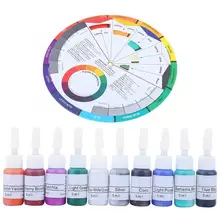 Пигмент для постоянный макияж с микроволокном пигмент профессиональные чернила татуировки пигмент тату макияж смешивание цветного колеса