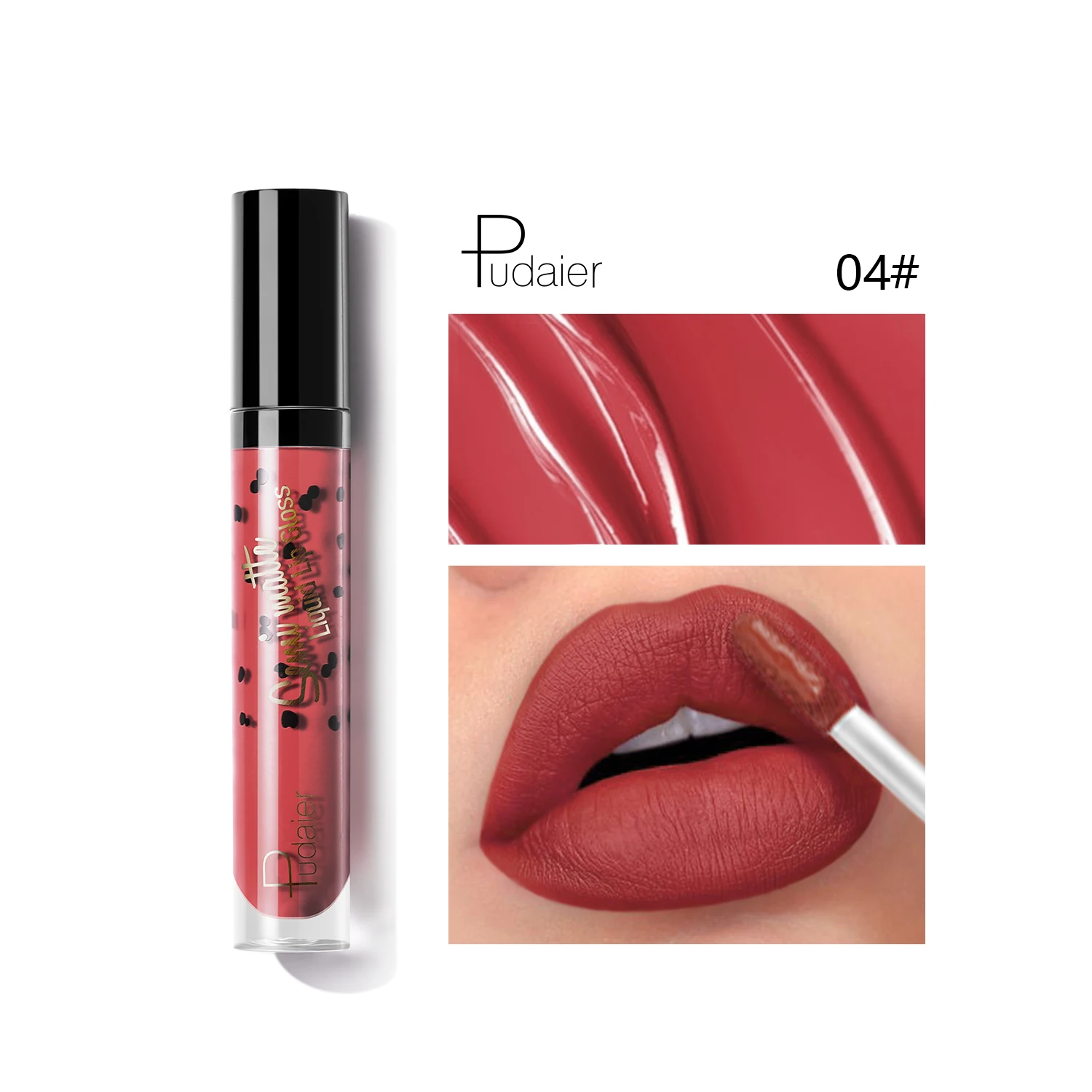 Pudaier 12 Colors Lip Gloss Liquid Lipstick Long Lasting Moisturizing No Fading Matte Velvet Lip Glaze Makeup for Beauty TSLM1