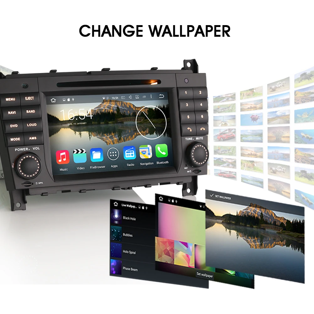 Clearance 7"Android 6.0 Car Stereo GPS Sat Nav DAB+ Car Multimedia Player for Mercedes Benz C CLC CLK Class W203 W209 2