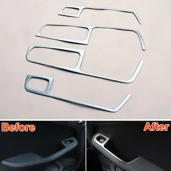 

4Pcs Car Interior Door Window Switch Button Panel Trim Bezel Cover Styling sticker Fit For Pors-che Macan 2014-2015 Accessories