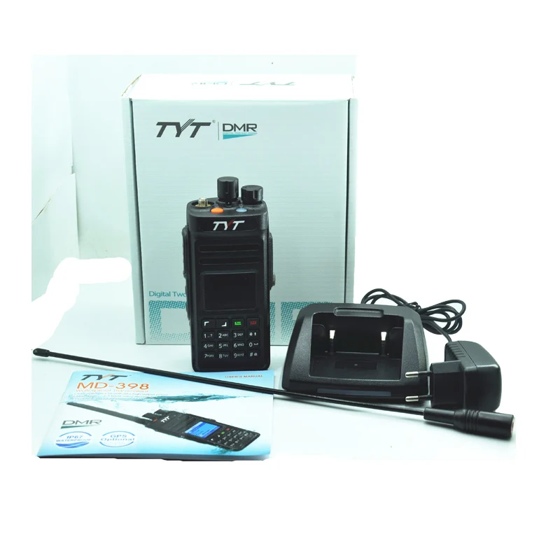 

TYT Two Way Radio MD-398 VHF136-147MHz Walkie Talkie IP67 Waterproof DMR Digital Radio MD398 10W 1000CH Handheld DMR Radio