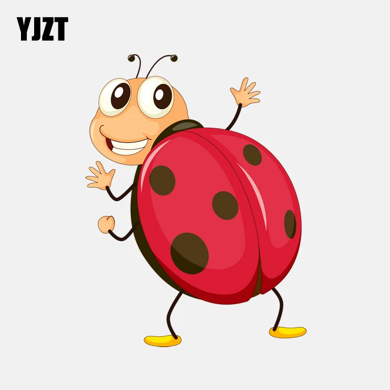 

YJZT 11CM*14.5CM Cartoon Cute Seven-spot Ladybug Decal PVC Motorcycle Car Sticker 11-00832