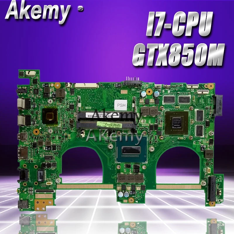 Akemy N550JK материнская плата для ноутбука ASUS N550JK N550JV Q550JV Q550J G550JK N550J Тесты оригинальная материнская плата I7 Процессор GTX850M
