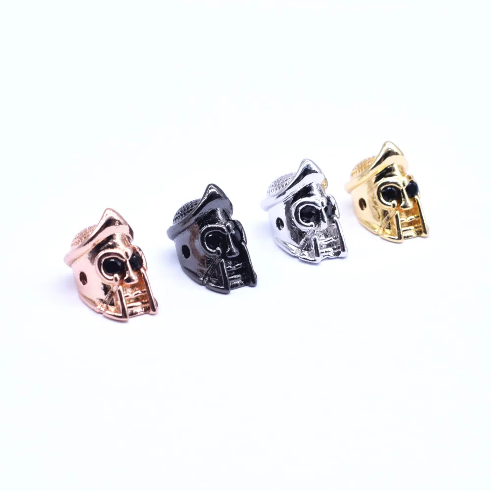 

4 Pcs/Lots The New Skull Charm Copper Inlaid Zircon Suitable for Jewelry Making DIY Beads Bracelet Findings Components Wholesale