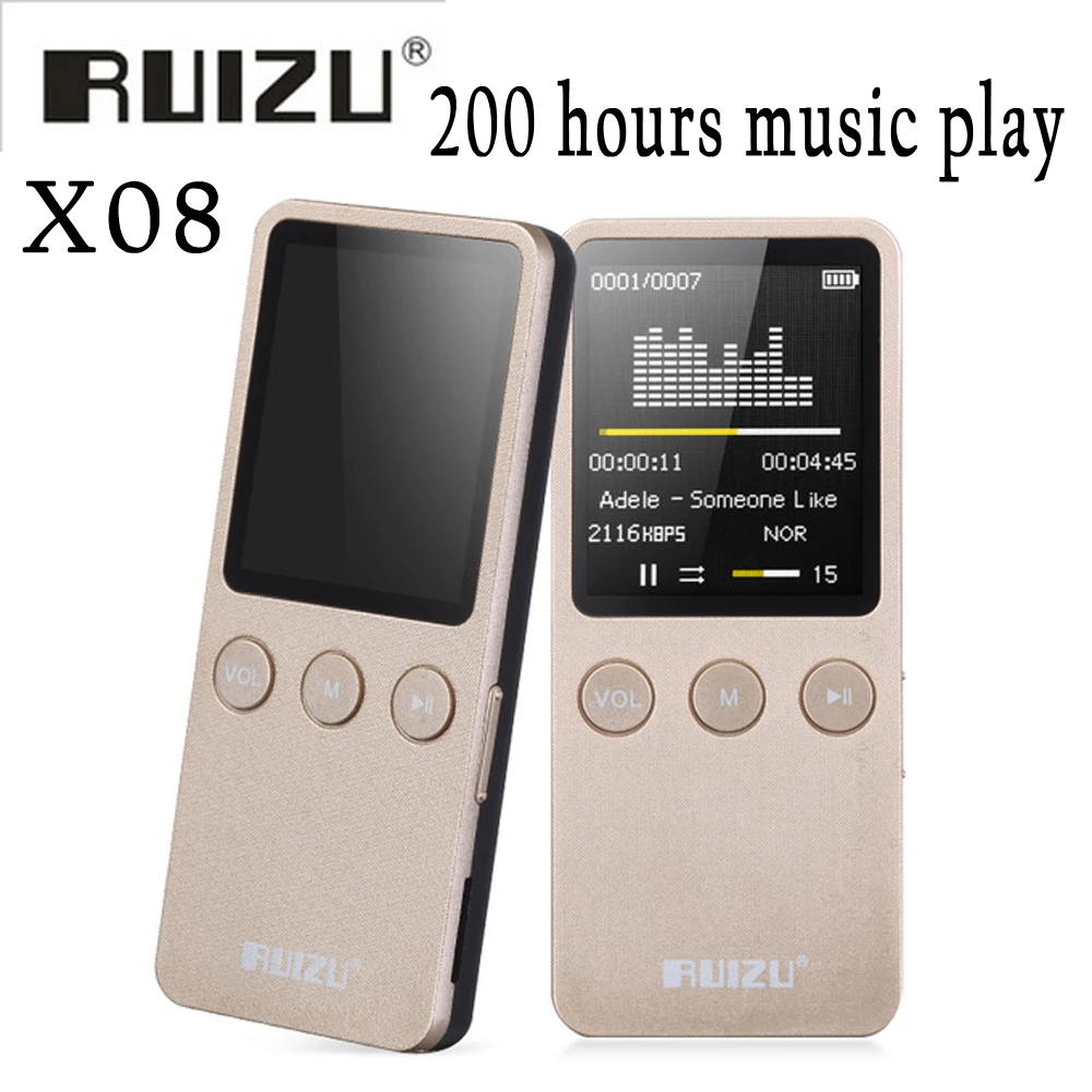 

RUIZU X08 Flac Lossless Hifi Digital Audio 1.8 inch Screen Mp3 Music Player 8GB Headphone Speaker Radio FM Support TF Micro SD