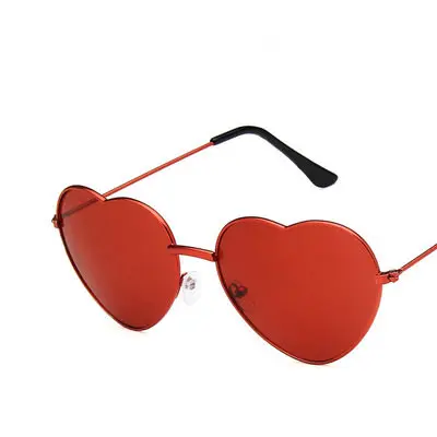 Винтажные женские солнцезащитные очки в форме сердца, яркие одноцветные градиентные высококачественные модные солнцезащитные очки, вечерние очки для вождения - Название цвета: RED