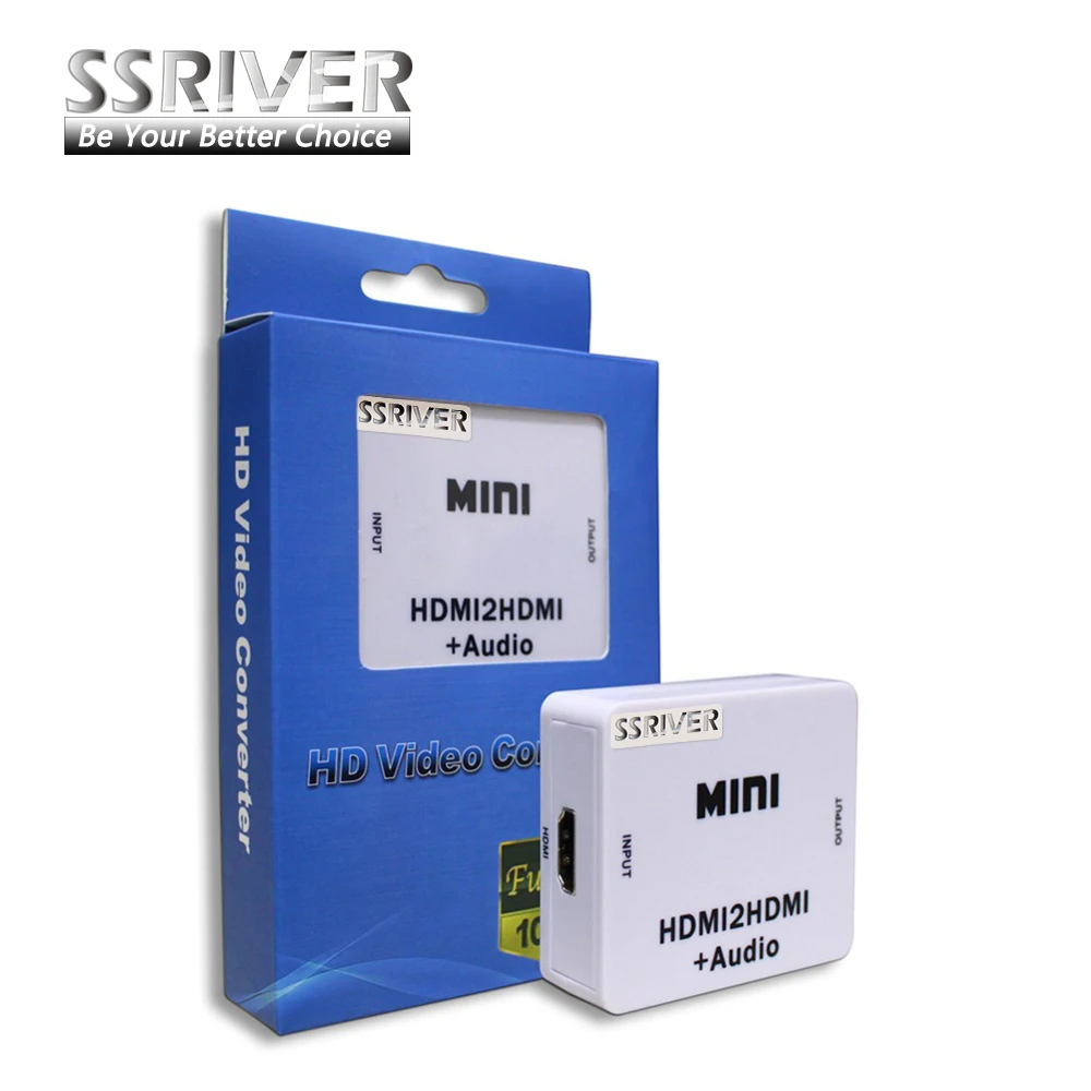 

SSRIVER 5pcs/lot Mini HDMI2HDMI Audio1080P Converter Audio separator HD HDMI to HDMI with Audio Adapter For PC Laptop Computer
