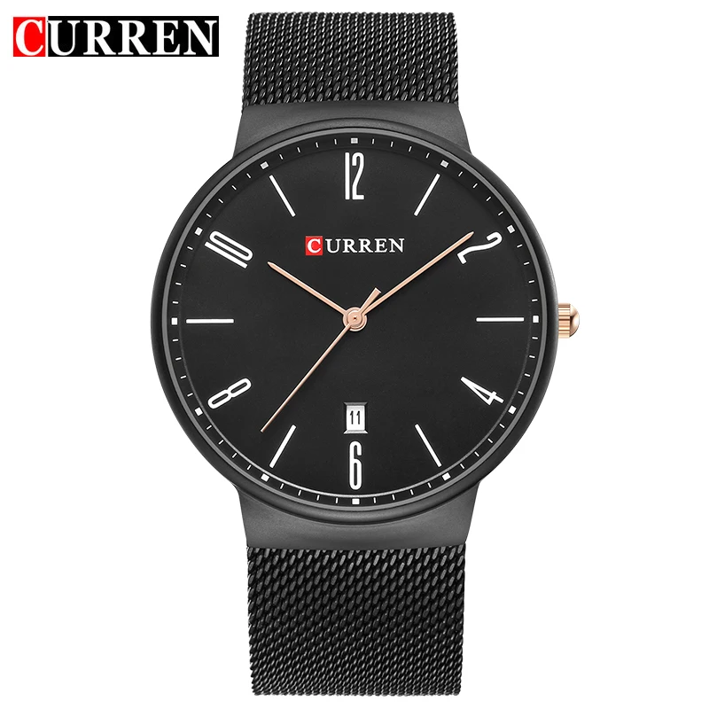 

New CURREN Watch Men Black Steel Casual Sport Mens Watches Top Brand Luxury Waterproof Clock Male Quartz Watch Relogio Masculino