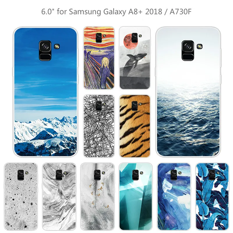 For Samsung Galaxy A8+ 2018 Landscape Phone Case 6.0&quot Clear Silicone Soft TPU A8 Plus A730F Back Cover Capa |