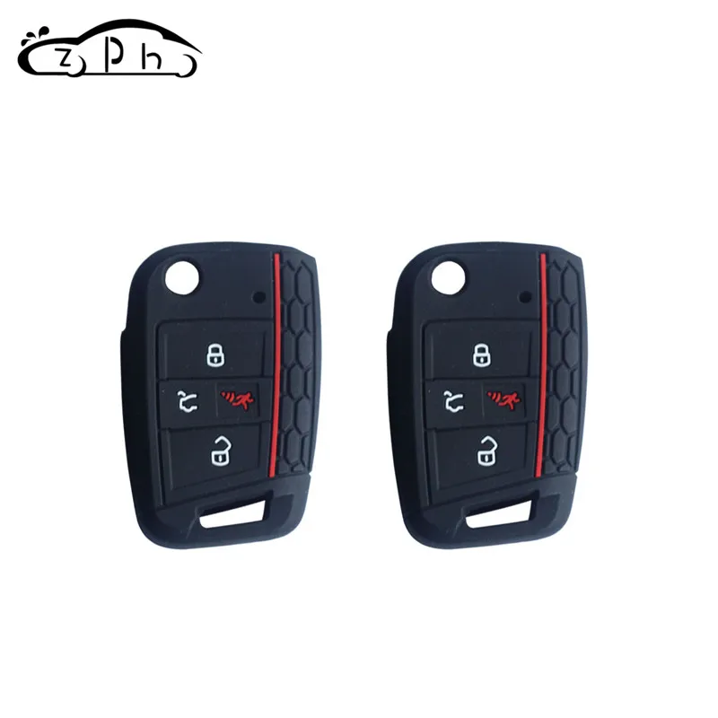 Силиконовый чехол с откидной крышкой для VW Golf 7 ALLTRACK MK7 Skoda Octavia SEAT Tiguan Polo Kodiaq Karoq Ateca Leon чехол с дистанционным управлением