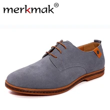 New 2016 Fashion Men Shoes Suede Leather Casual Flat Shoes Lace-up Men’s Flats for Man Rubber Outsole Driving Shoes Footwear