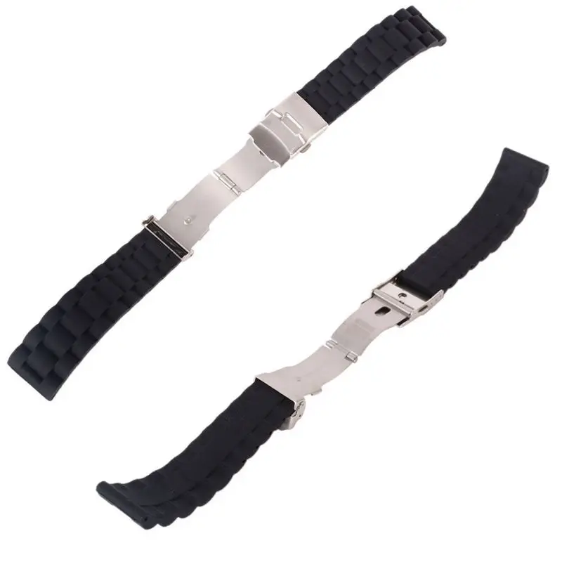 

Automatic Watchband Double Click Butterfly Buckle Watch Automatic Push Button Fold Deployment Clasp Strap Bucklen 2018