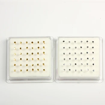 

36pcs/box 925 Sterling silver piercing nose Star Nose studs pin bone