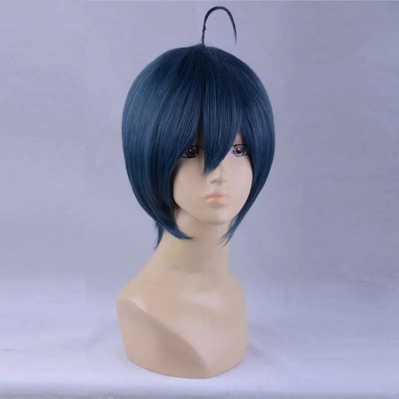 Danganronpa Dangan Ronpa Saihara Shuichi темно синие короткие волосы косплей парик Хэллоуин