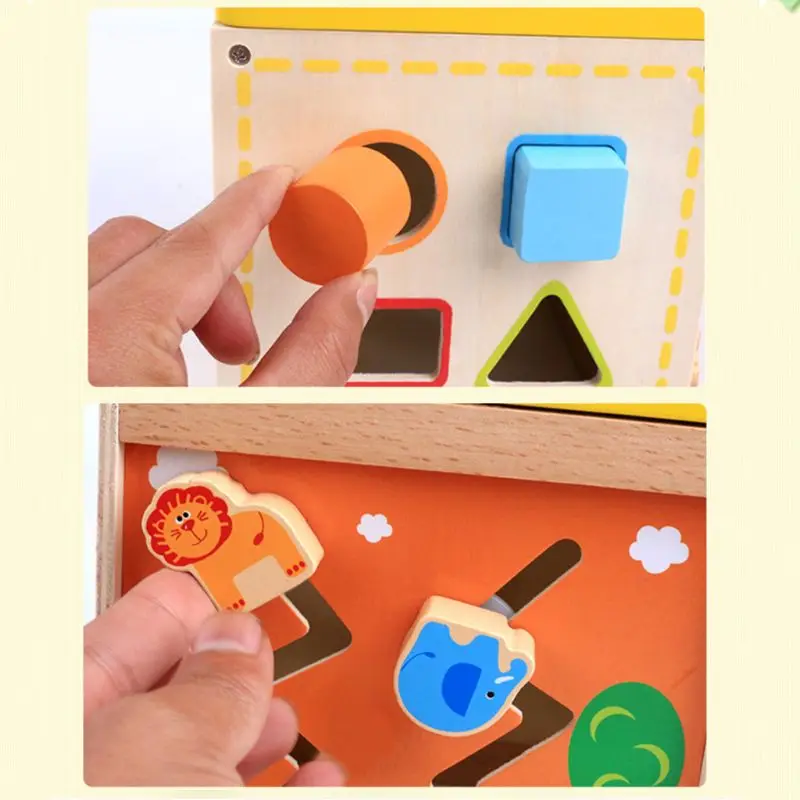 Деревянные бусины ролик игрушка-лабиринт на подставке игры формы цвета матч случае Дети Обучение развития эспандер детские развивающие