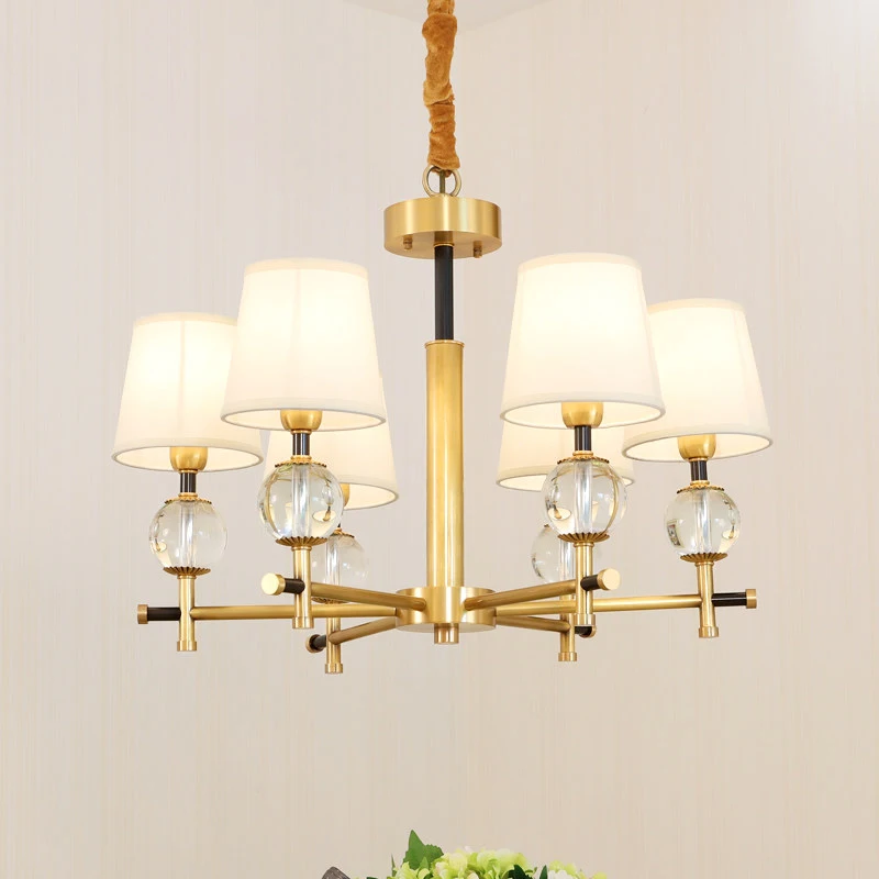 

American Creative Personality Crystal Ball Chandelier Light Restaurant Droplight Simple Art Bedroom Foyer Hanging Light E14 bulb