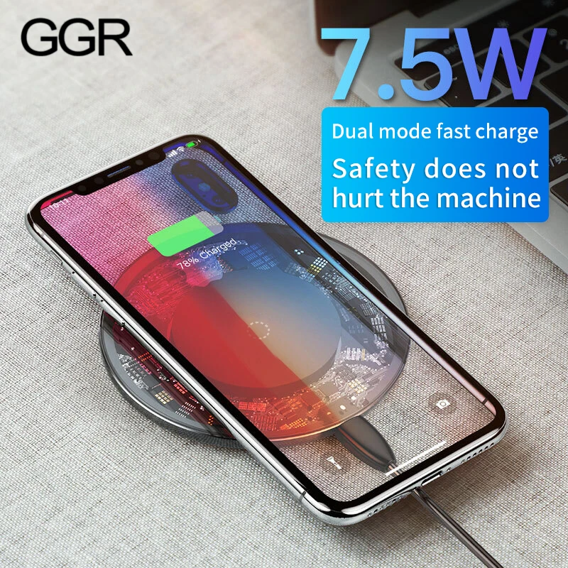 

GGR 10W Qi Wireless Charger for iPhone X/XS Max XR 8 8 Plus Visible Fast Wireless Charging pad for Samsung S8 S9/S9+ Note 9 8